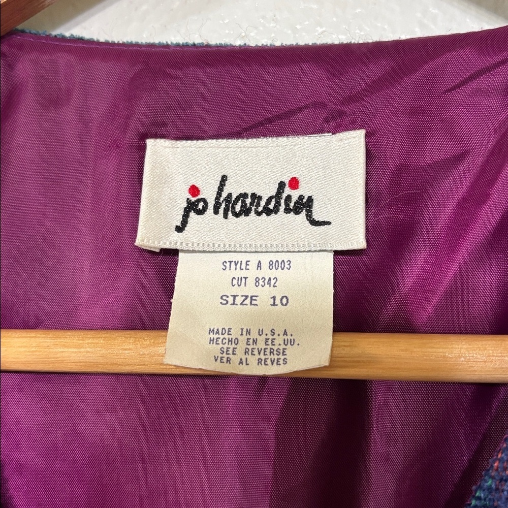 Vintage Jo Hardin Multi Color Striped Satin Lined Tapestry Style Vest Size 10 - Picture 3 of 5
